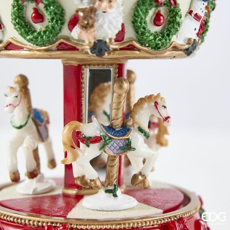 edg enzo de gasperi edg enzo de gasperi carillon natalizio cavallo giostra h17 125 cm bianco decorazione di natale ean 8059824677938