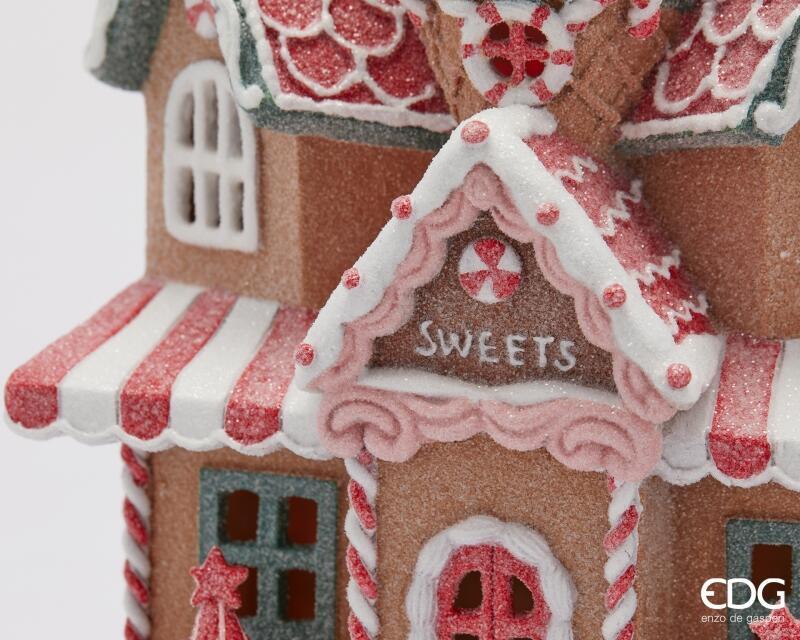edg enzo de gasperi edg enzo de gasperi decoro casetta marzapane natale led h 285 cm l 21 cm l 14 cm multicolo ean 8059824567017