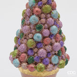 edg enzo de gasperi edg enzo de gasperi decoro decoglitter pino di natale h 17 cm d 7 cm poliresina mix rosa ean 8059824598059