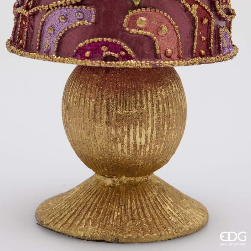 edg enzo de gasperi edg enzo de gasperi decoro decoglitter pino e fiocchi di natale h 47 cm d 115 cm poliresina rosa oro ean 8059824597793