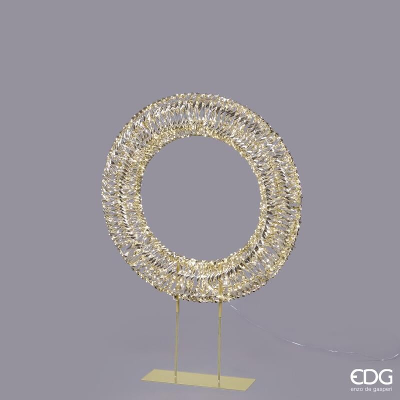 edg enzo de gasperi edg enzo de gasperi decoro natale corona con base 1 440 microled h 110 cm l 80 cm l 18 cm ip44 gold ean 8059824546982