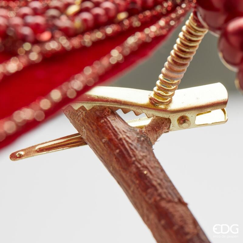 edg enzo de gasperi edg enzo de gasperi decoro natale farfalla con clip d 23 cm burgundy ean 8059824511119