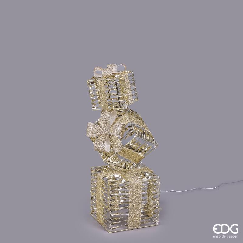 edg enzo de gasperi edg enzo de gasperi decoro natalepacco regalo stripes 350 microled h 76 cm l 25 cm l 25 cm ip44 gold ean 8059824546142
