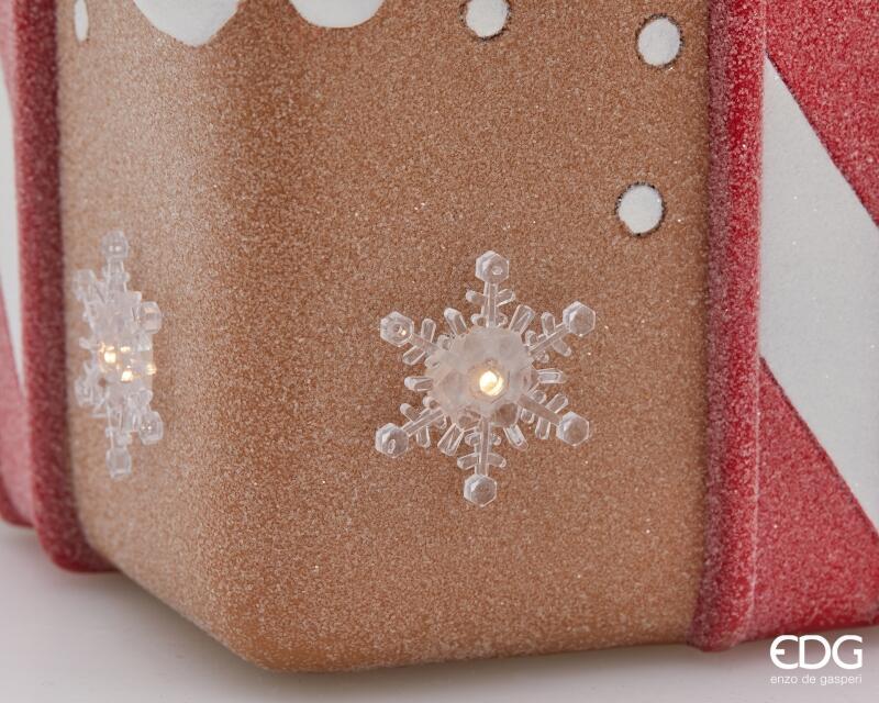 edg enzo de gasperi edg enzo de gasperi decoro pacco regalo marzapane natale led h 26 cm l 21 cm l 21 cm multicolo ean 8059824566980