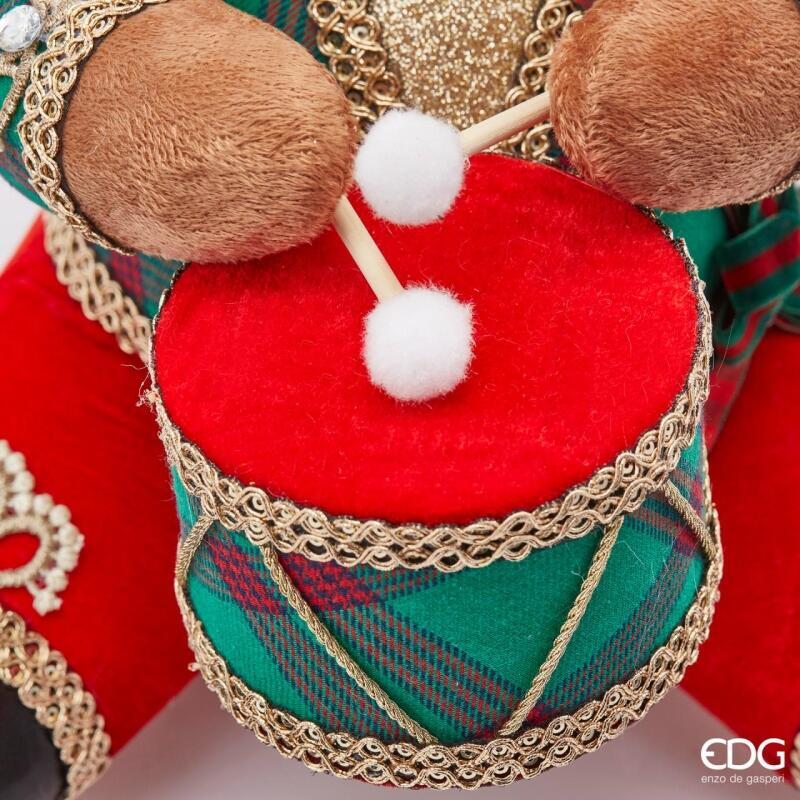 edg enzo de gasperi edg enzo de gasperi orso noel nutcrak natalizio con tamburo h 43 cm 44 x 35 cm verde rosso ean 8059824303547