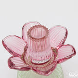 edg enzo de gasperi edg enzo de gasperi portacandela flower in vetro h 125 cm d 12 cm violet mix ean 8059824630292