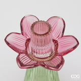 edg enzo de gasperi edg enzo de gasperi portacandela flower in vetro h 21 cm d 12 cm violet mix ean 8059824630254