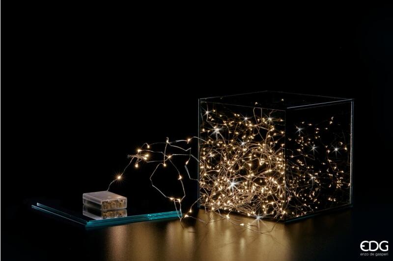 edg enzo de gasperi edg enzo de gasperi teca cubo natale con 100 led h 21 cm 20 x 20 cm grey ean 8056372586934