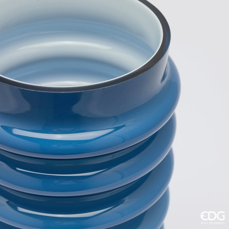 edg enzo de gasperi edg enzo de gasperi vaso dischi svasato vetro h 30 cm d 175 cm blu ean 8059824609397