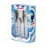 guzzini guzzini set 24 posate blues in acciaio con impugnatura in plastica decorata servizio tavola elegante ean 28194576