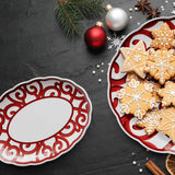 guzzini guzzini vassoio ovale piccolo natalizio harmonia melamina 365 x 27cm table decor bianco rosso ean 13291631