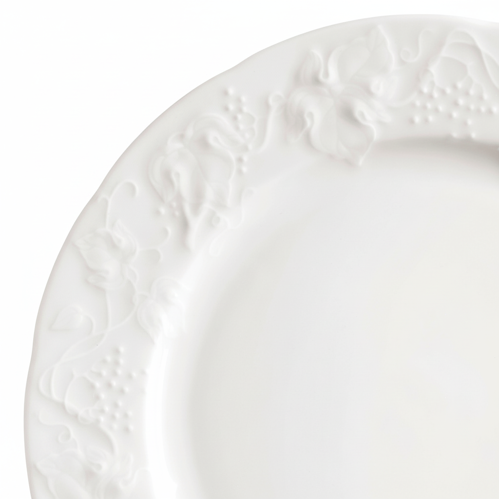 KALEIDOS toscana piatto frutta cm 21 6900121 porcellana bianca rilievi 