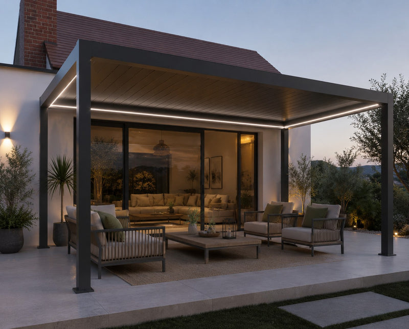 larcolaio larcolaio luci led in silicone 8x8 mm per pergola bioclimatica dimmer 3x4 m ean 8004944787777