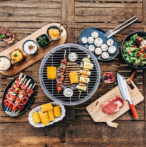 lotusgrill lotusgrill barbecue portatile 35 x 35 x 23 4 cm per interno ed esterno blu ean 4260023010875