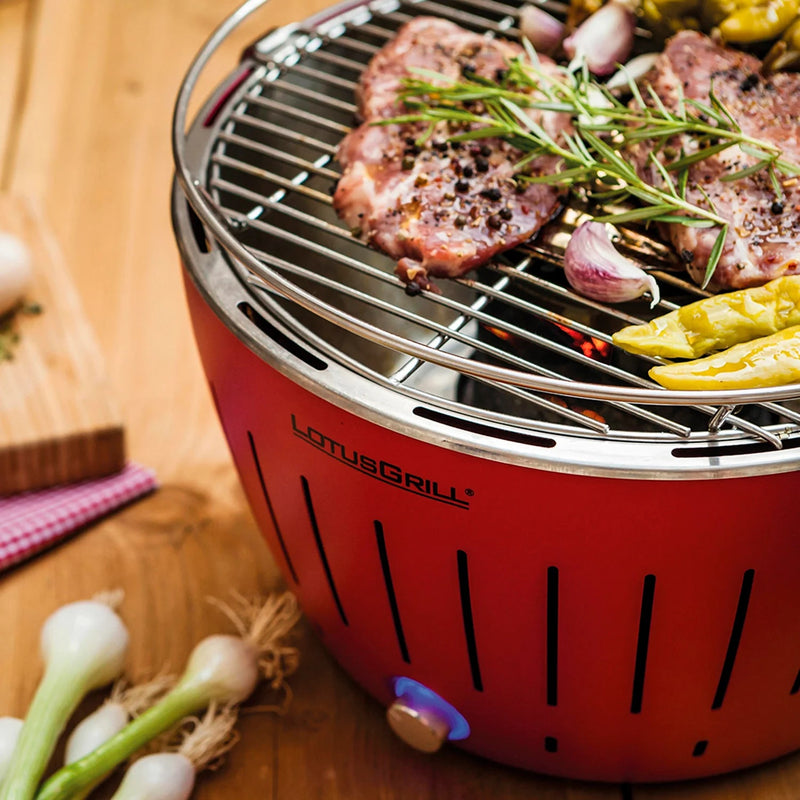 lotusgrill lotusgrill barbecue portatile 35 x 35 x 23 4 cm per interno ed esterno purple ean 4260023010851