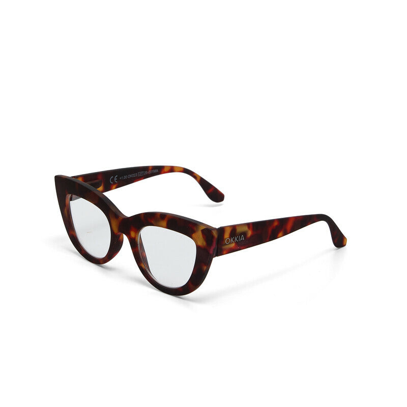 okkia okkia occhiale da lettura mod claudia premontato gatto soft touch havana diottrie 2 50 ean 8055773193093