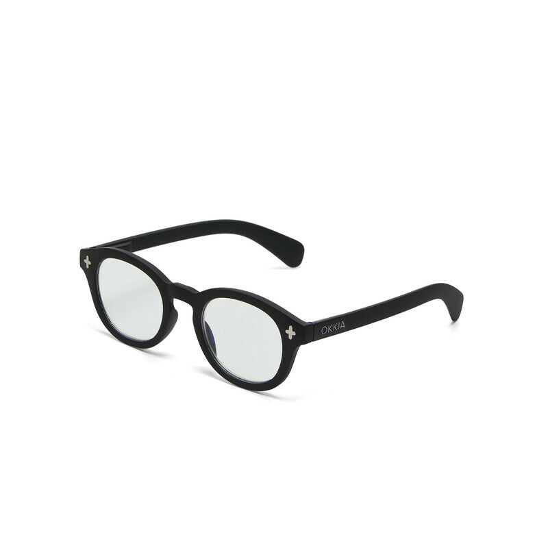 okkia okkia occhiale da lettura mod nashville premontato soft touch spring anti luce blu nero diottrie 1 50 ean 8056211374944