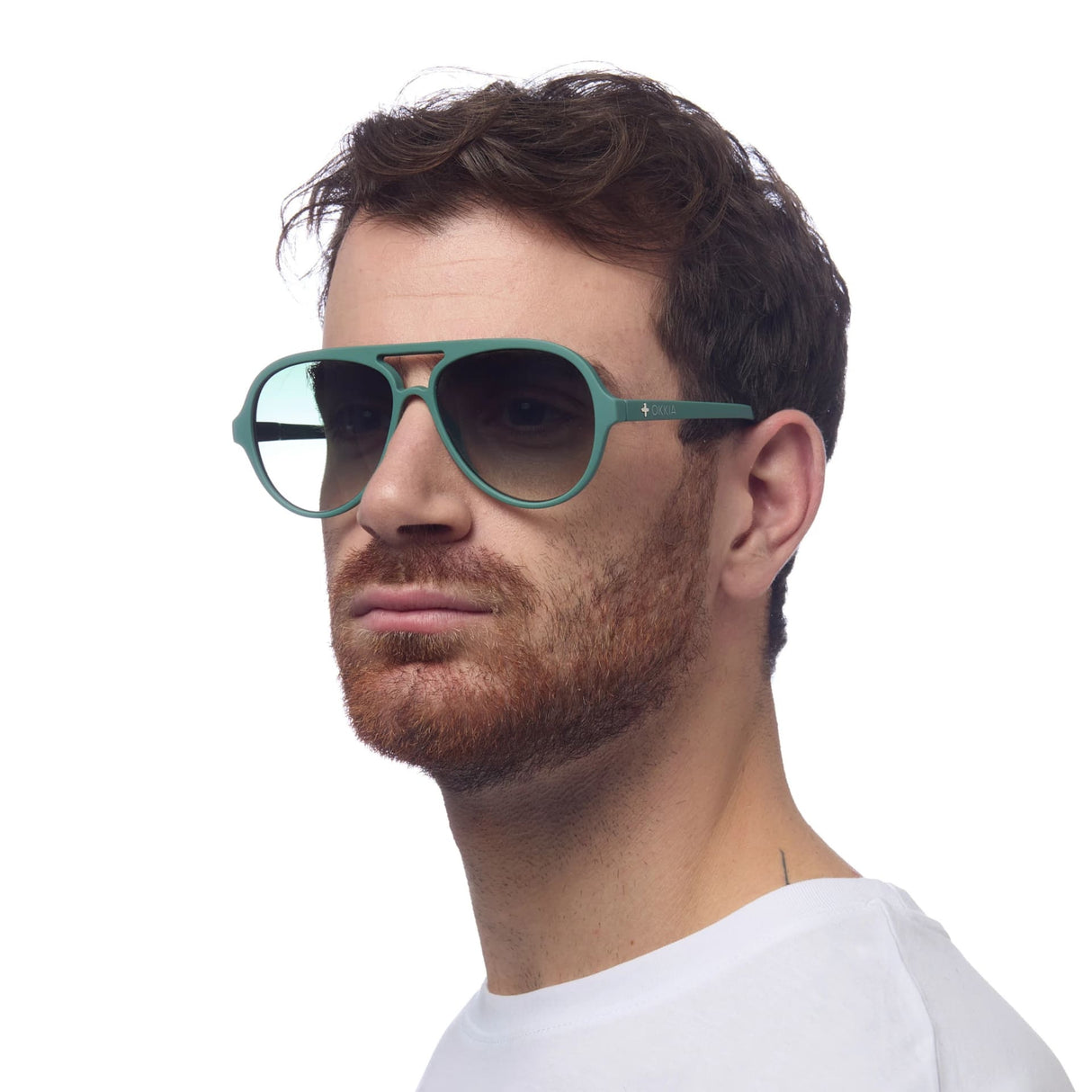 okkia okkia occhiale da sole premontato a forma di goccia mod alessio green ean 8055773198074