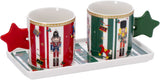 regalo italiano regalo italiano set 2 tazzine con vassoio di natale porcellana ass rosso bianco verde 1 pz ean 8057586117310