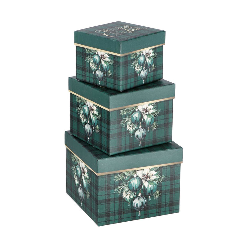 regalo italiano regalo italiano set 3 scatole quadrate di natale cartone ass rosso o verde 1 pz ean 8057586117495