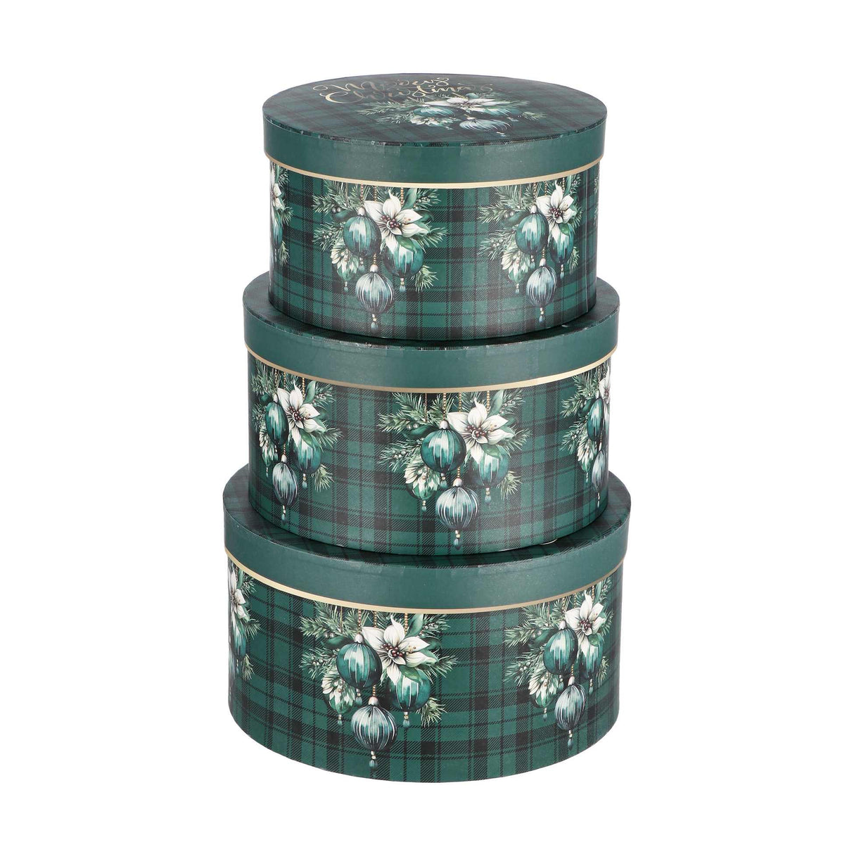 regalo italiano regalo italiano set 3 scatole tonde di natale cartone ass rosso o verde 1 pz ean 8057586117570