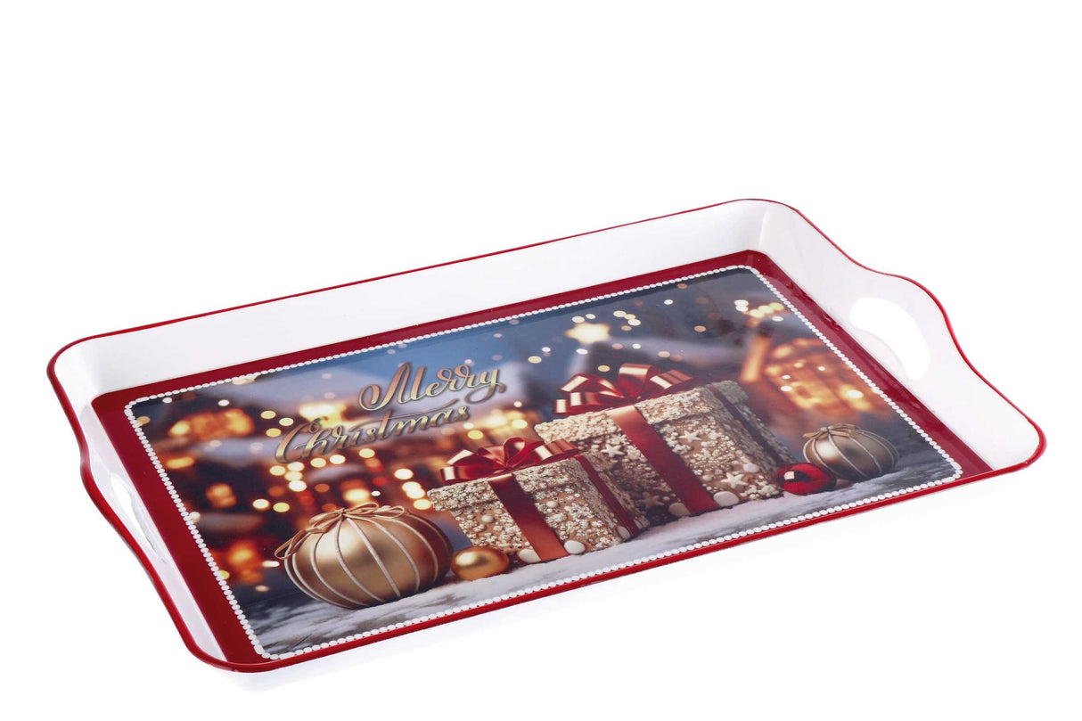 regalo italiano regalo italiano vassoio rettangolare natale plastica 53 x 35 cm h 5 cm ass multicolor 1 pz ean 8057586065079