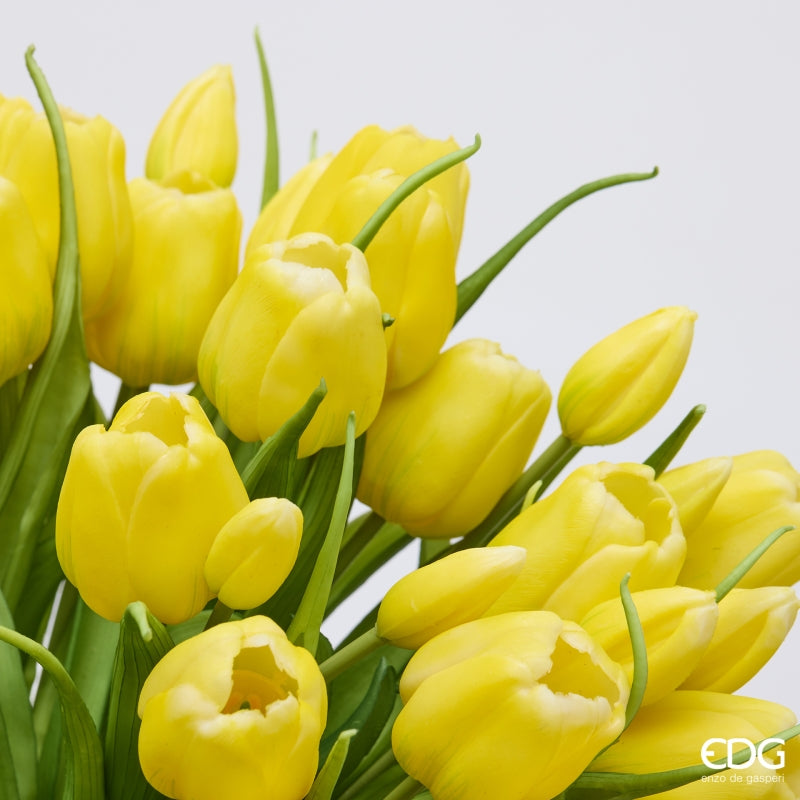 edg enzo de gasperi edg enzo de gasperi bouquete tulipano chiuso x4 h 40 cm con bocciolo giallo ean 8059824612946