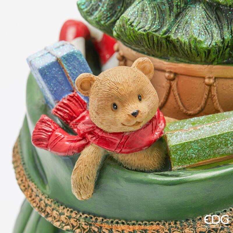edg enzo de gasperi edg enzo de gasperi decoro babbo natale con sacco h 47 cm l 39 cm l 22 cm musica movimento led verde rosso ean 8059824561879