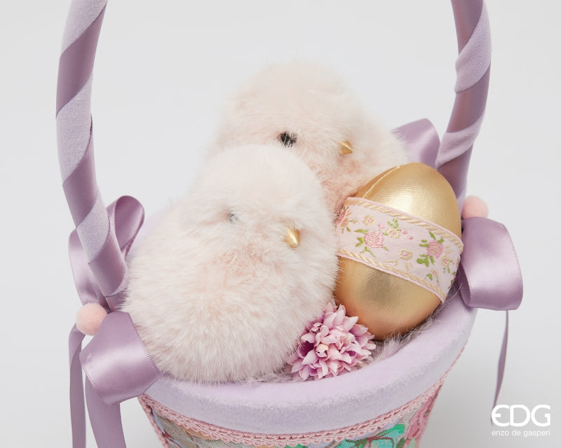 edg enzo de gasperi edg enzo de gasperi decoro cesto di pasqua con pulcini h 35 cm d 17 cm multicolor ean 8059824625847