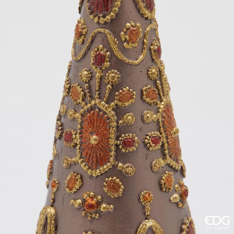 edg enzo de gasperi edg enzo de gasperi decoro decoglitter pino e gemme di natale h 33 cm d 105 cm poliresina mauve ean 8059824597892