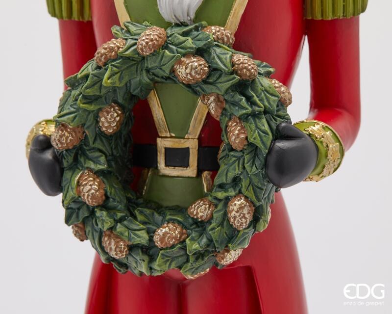 edg enzo de gasperi edg enzo de gasperi decoro soldatino natale con corona h 60 cm l 155 cm l 14 cm green red ean 8059824541437