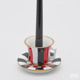edg enzo de gasperi edg enzo de gasperi portacandela tazza natale h 75 cm d 12 cm white black ean 8059824560681