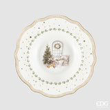 edg enzo de gasperi edg enzo de gasperi servizio piatti caminetto natalizio 24 pz ceramica bianco verde piano fondo dessert e ciotole ean 8059824668073