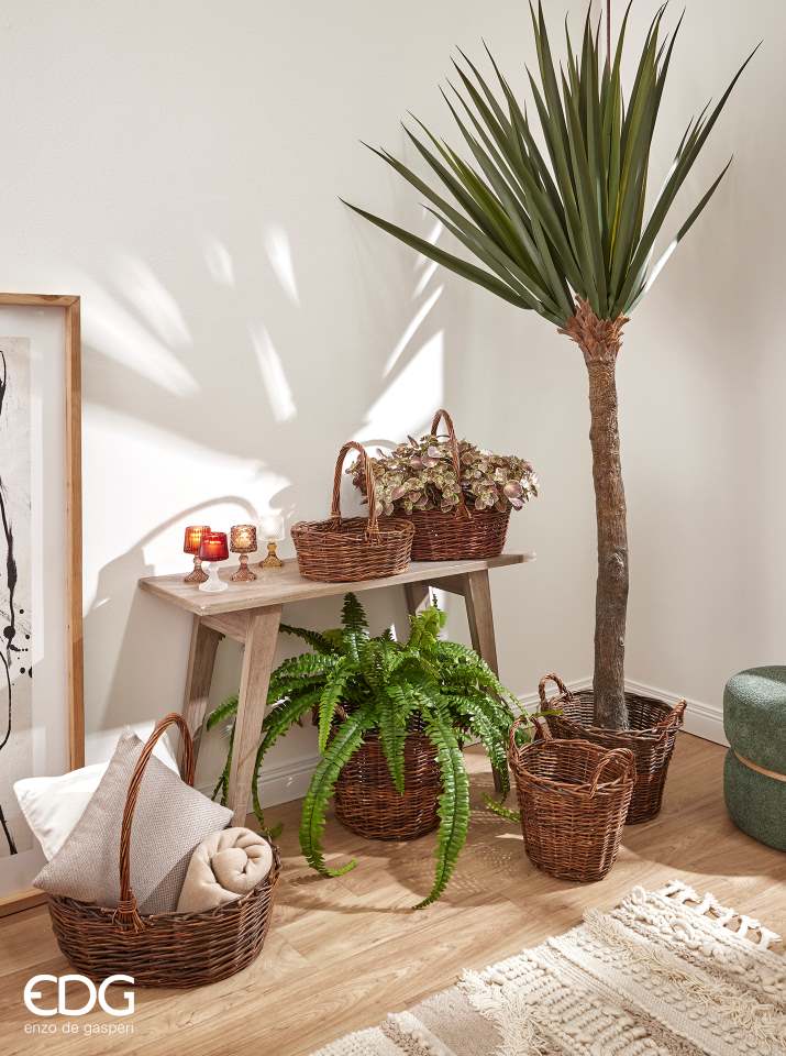 edg enzo de gasperi edg enzo de gasperi set 3 pz cesto willow ovale con manico h 51 cm h 45 cm h 37 cm midollino ean 8059824358820