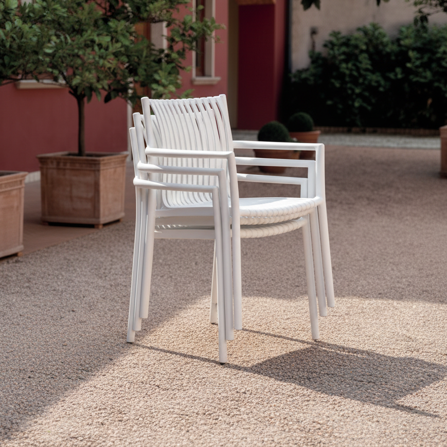 moia greenwood moia greenwood sedia poltrona siena in polipropilene bianco a listelli sedia outdoor impilabile resistente uv ean 8013054838408