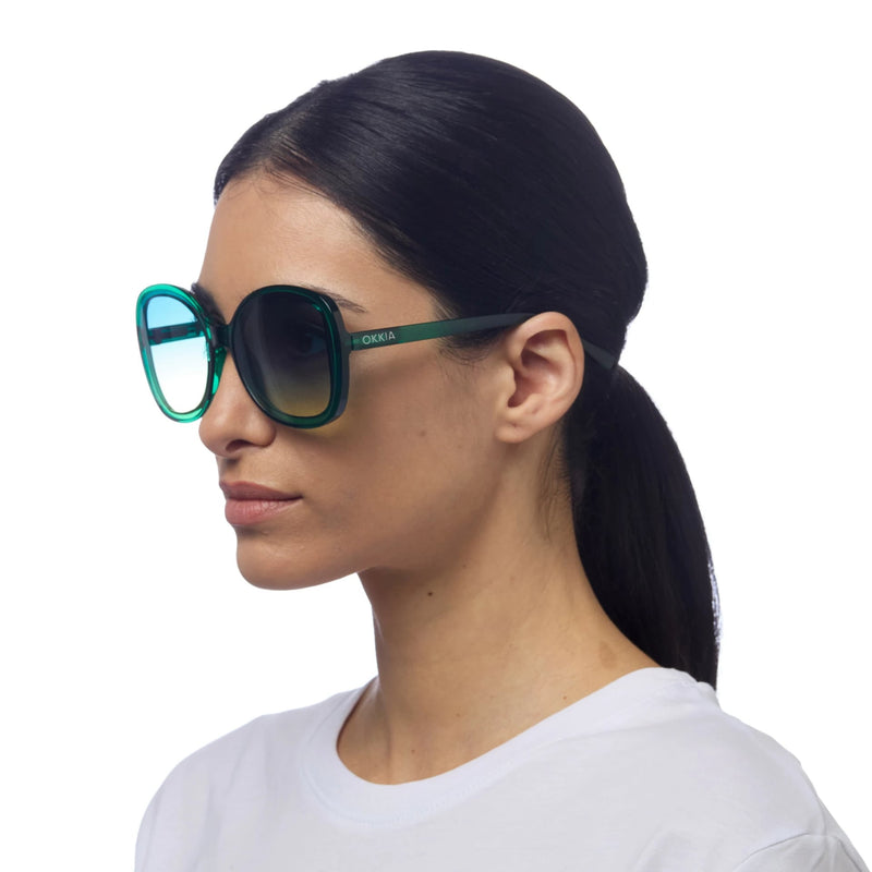 okkia okkia occhiale da sole premontato butterfly mod anna light green ean 8056211370403