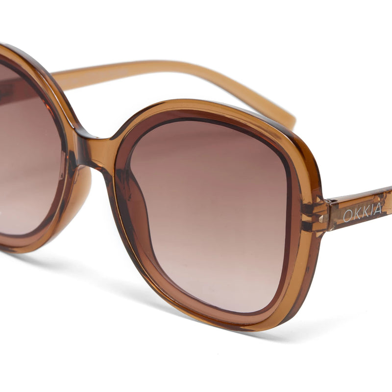 okkia okkia occhiale da sole premontato butterfly mod anna trasparente brown ean 8056211371943