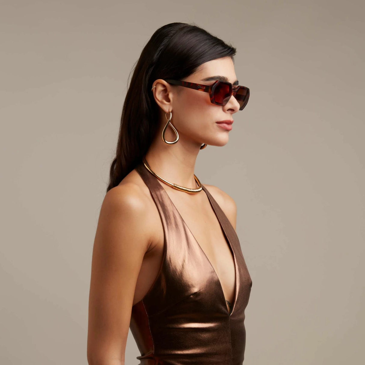 okkia okkia occhiale da sole premontato esagonale mod andrea classic havana ean 8055773198098