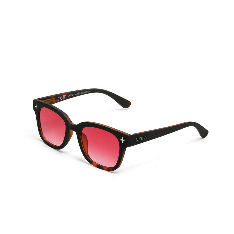 okkia okkia occhiale da sole premontato mod giovanni translucid havana black soft touch con lenti rosso ean 8056211375293