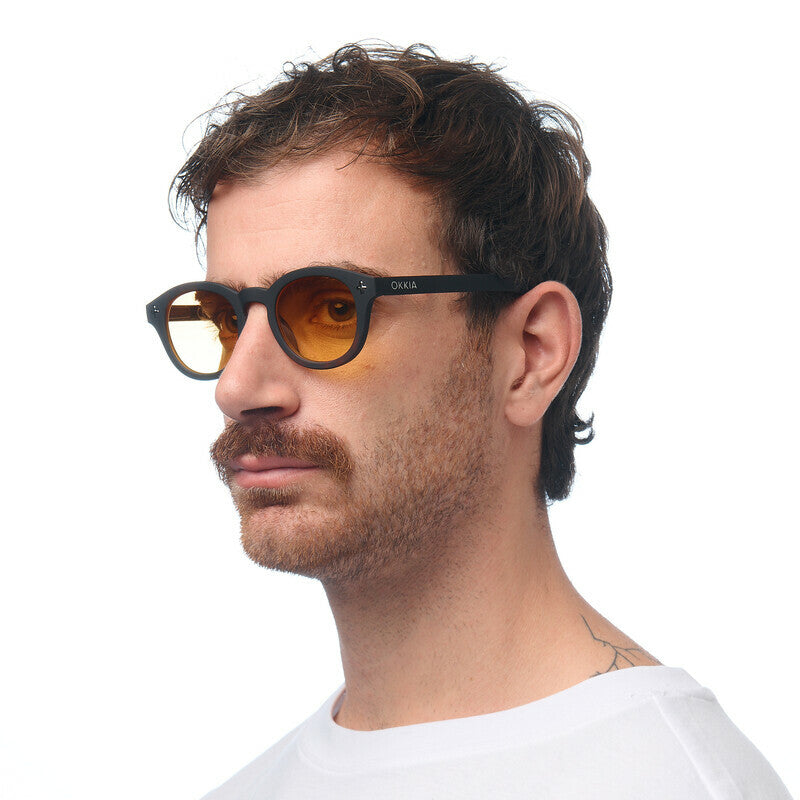okkia okkia occhiale da sole premontato mod milano soft touch black havana lenti yellow ean 8056211375675