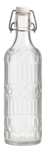 regalo italiano regalo italiano bottiglia decorata ass tappo ermetico 1 lt d 85 cm h 32 cm vetro trasparente 1 pz ean 8057586201248