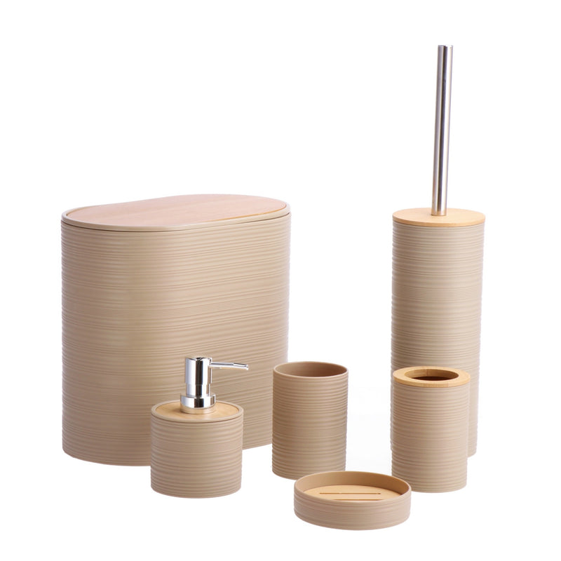 regalo italiano regalo italiano set bagno 6 pezzi plastica e bamboo ass accessori bagno moderni 1 pz ean 8057586207882