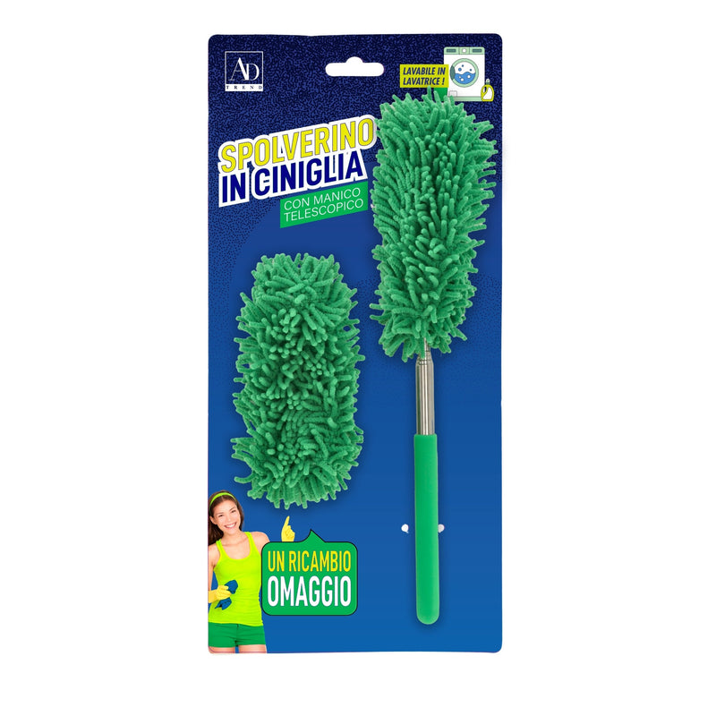 regalo italiano regalo italiano spolverino in ciniglia con ricambio e manico telescopico 28 76 cm panno antipolvere allungabile pulizia casa ean 8057586199897