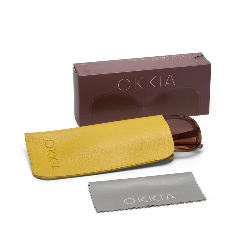 okkia okkia occhiale da sole premontato butterfly mod anna trasparente brown ean 8056211371943