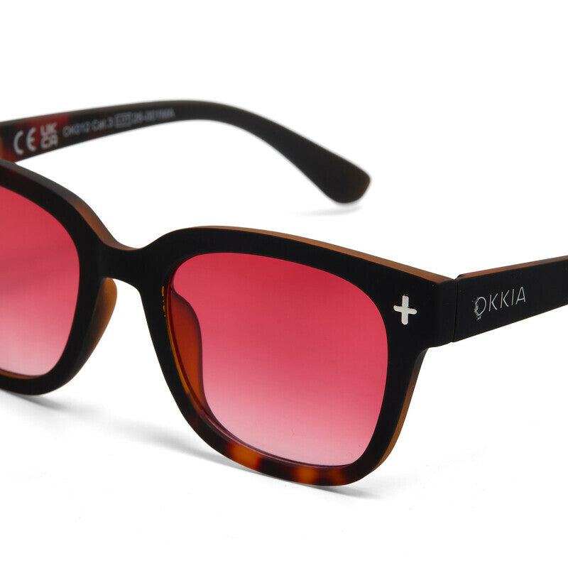 okkia okkia occhiale da sole premontato mod giovanni translucid havana black soft touch con lenti rosso ean 8056211375293