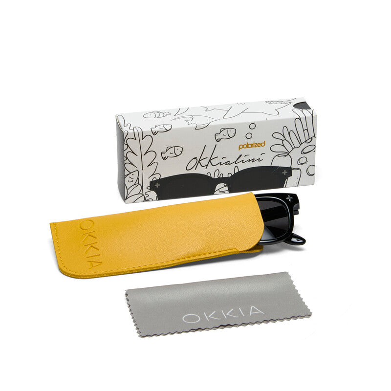 okkia okkia occhiale baby da sole premontato montatura lucida colore black 6 10 anni ean 8056211372025