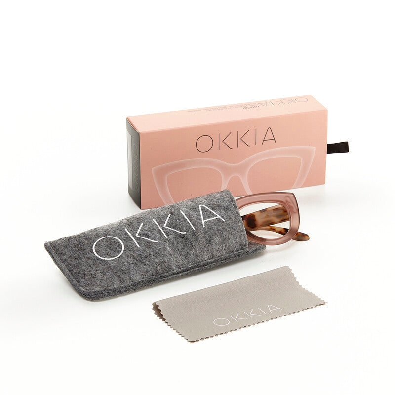 okkia okkia occhiale da lettura mod claudia premontato gatto soft touch pink havana diottrie 2 00 ean 8055773193031
