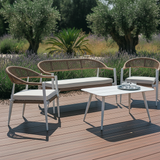 moia greenwood moia greenwood set milano in alluminio bianco e wicker corda salotto giardino con 2 poltrone divano 2 posti e tavolino ean 8013054832697