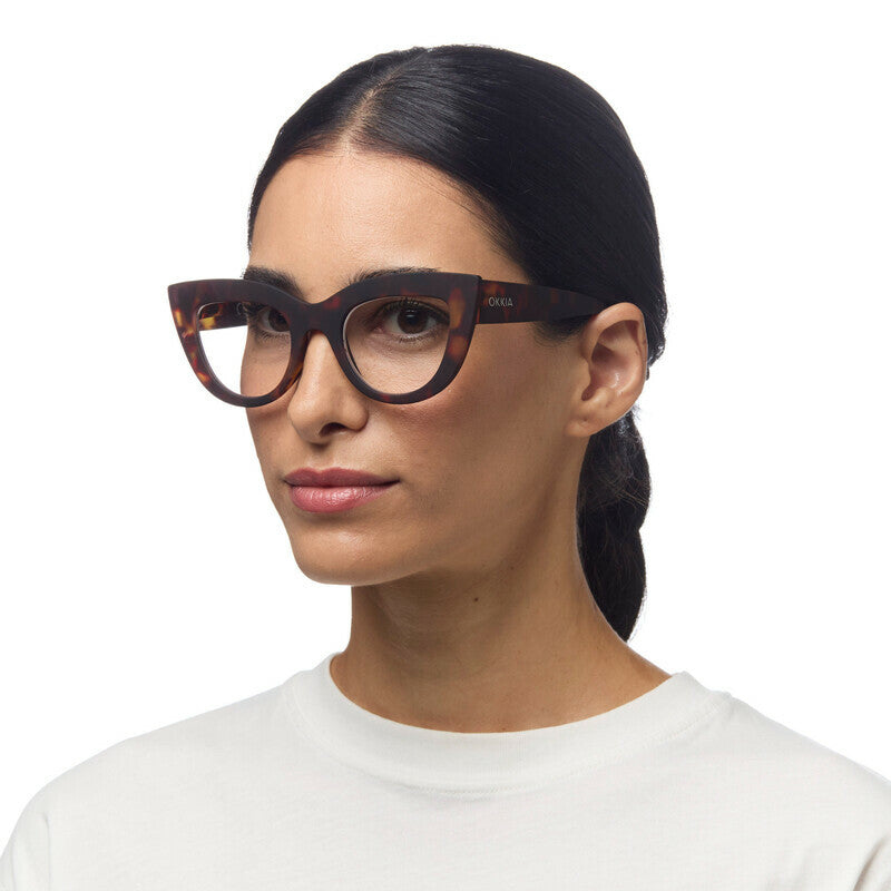 okkia okkia occhiale da lettura mod claudia premontato gatto soft touch havana diottrie 2 00 ean 8055773193086
