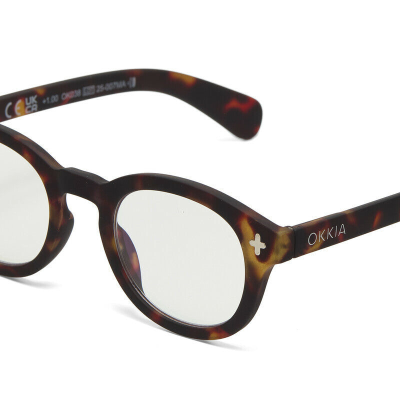 okkia okkia occhiale da lettura mod nashville premontato soft touch spring anti luce blu havana diottrie 2 00 ean 8056211375002